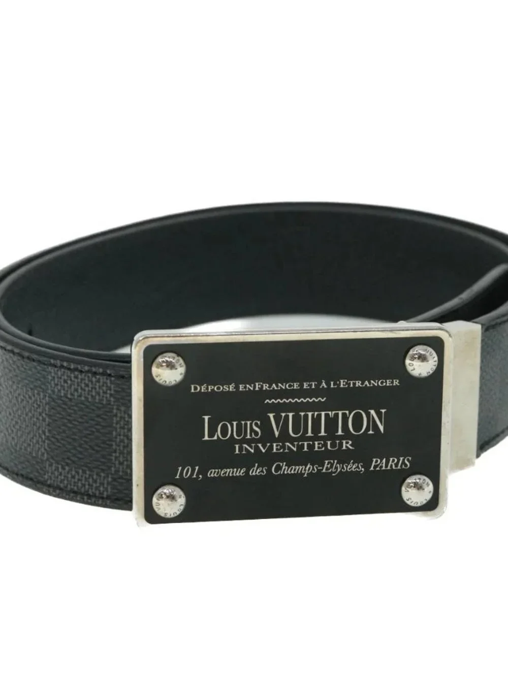 LOUIS VUITTON Damier Graphite Ceinture Inventeur Tour Belt - Picture 2 of 12